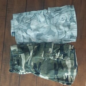 2 pairs of Camo shorts size 8
